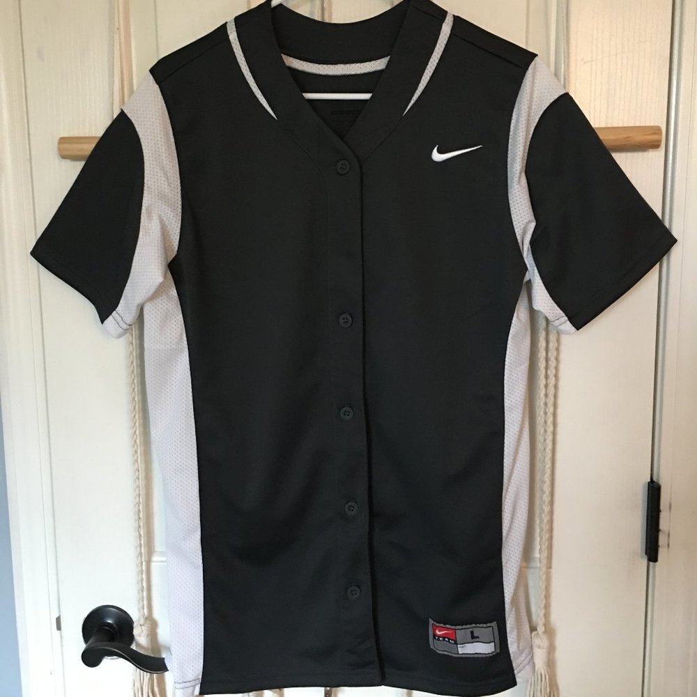 LN Nike Women's Baseball Jersey Shirt Button Front L
